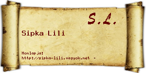 Sipka Lili névjegykártya