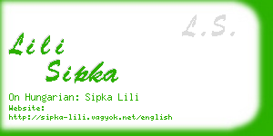 lili sipka business card